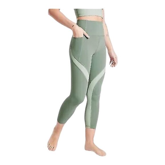 Athleta Salutation Stash Pocket Colorblock 7/8 Tight Green Plus Size 2X NWOT - Picture 1 of 9
